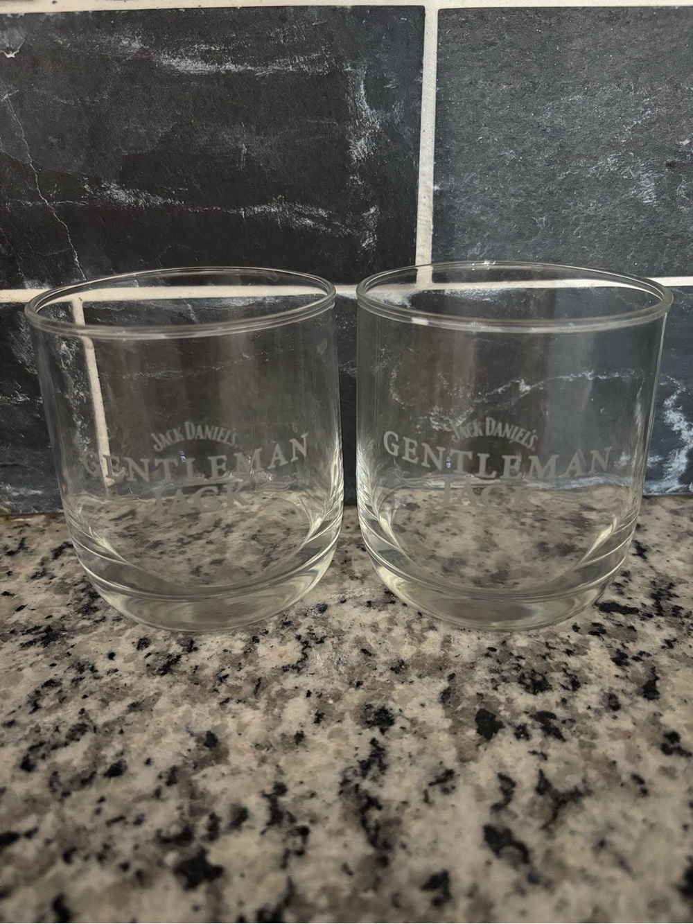 Jack Daniels Clear Gentleman Jack Glass Whiskey Tumblers - Pair